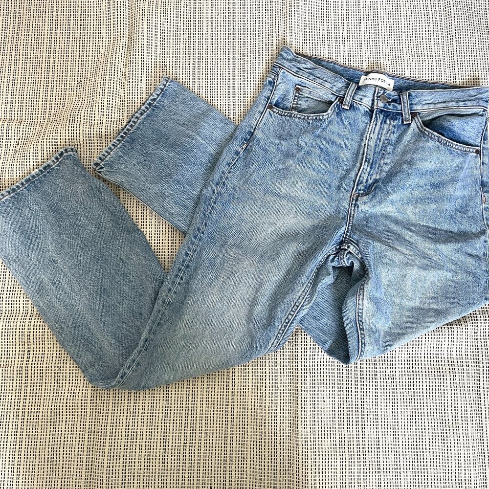 Aritzia Denim Forum Light Wash The Jane '70s Super High Boot